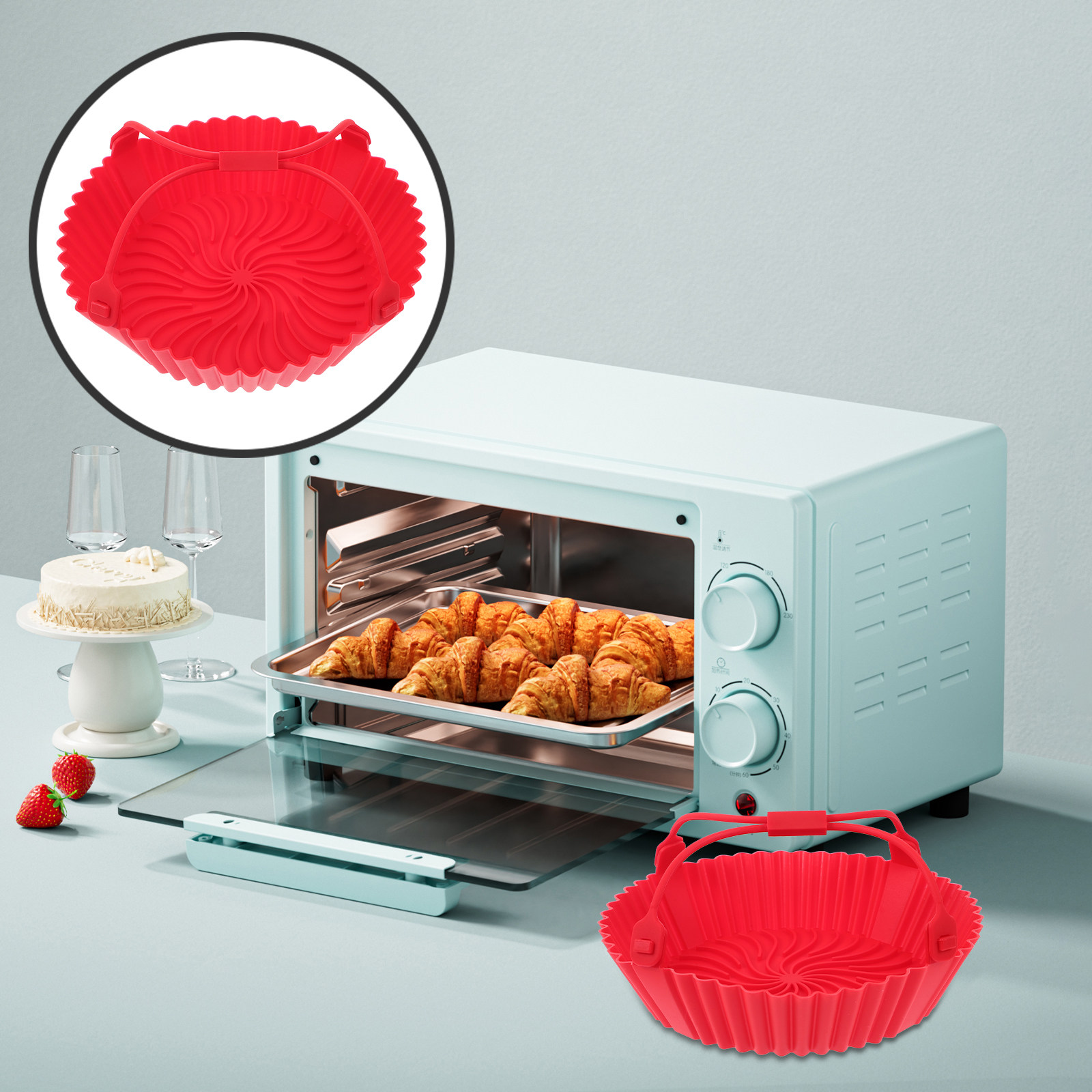 Air Fryer - Nampan Silikon untuk Air Fryer, Tahan